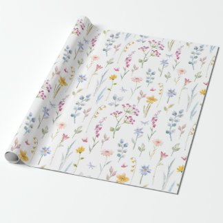 Water Color Floral Pattern Wrapping Paper