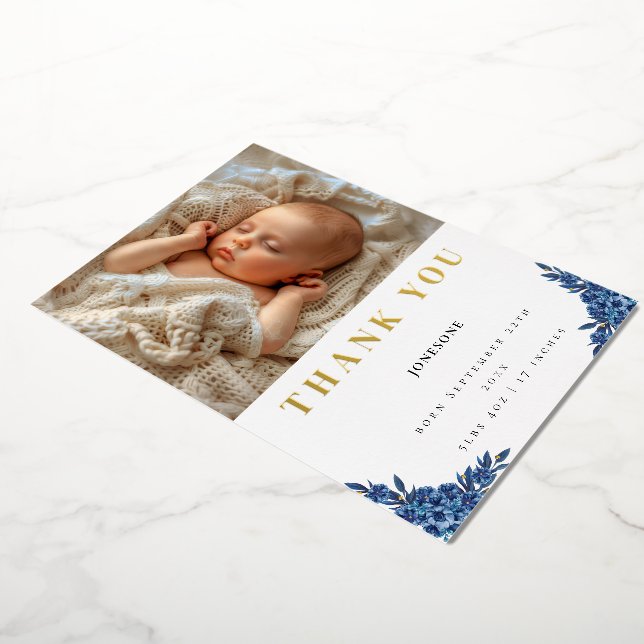 Water color flower Thank you Foil Invitation (Rotated)