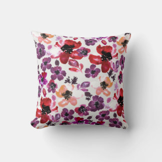 water color flower throw pillow