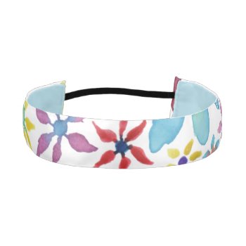 Water Color Flowers Athletic Headband by scribbleprints at Zazzle