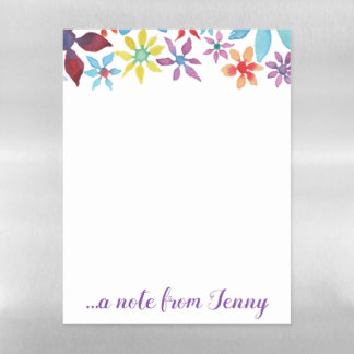 Water Color Flowers Magnetic Dry Erase Sheet