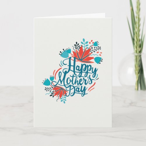 Water Color Flowers Mothers Day Card