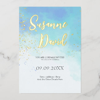 Water Color & Foil Invitation