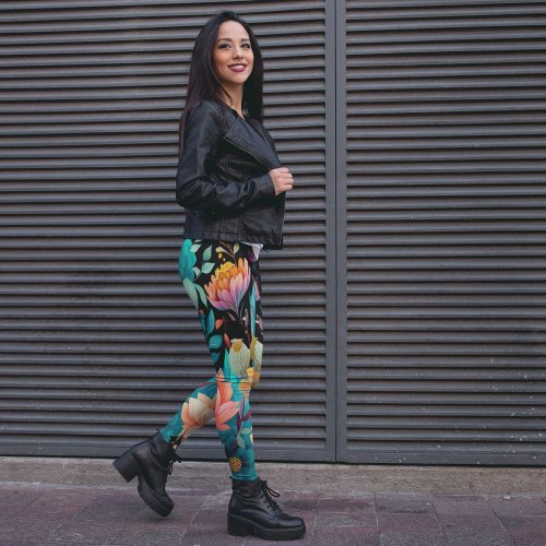 Water Color Garden Leggings _ Beautiful