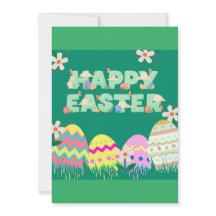 Water color green easter egg card
