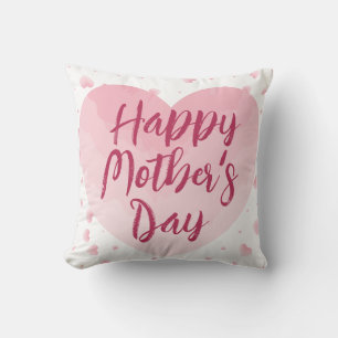 Water Color Happy Mother's Day Photo Frame Throw Pillow