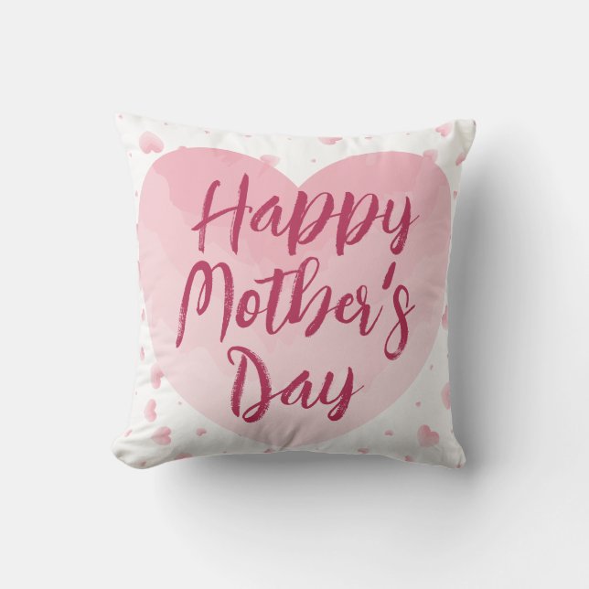 Water Color Happy Mother's Day Photo Frame Throw Pillow (Front)
