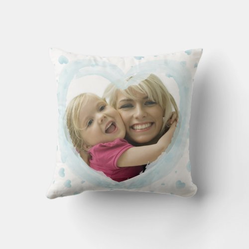 Water Color Happy Mothers Day Photo Frame Throw Pillow