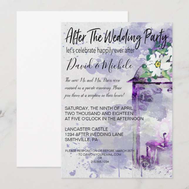 Water Color Lantern  After the Wedding Party Invitation (Front/Back)
