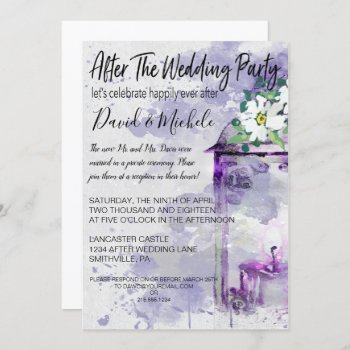 Water Color Lantern  After The Wedding Party Invitation by PetitePaperie at Zazzle