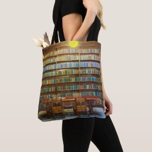 Water Color Library Books Tote Bag