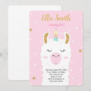 Water Color Llama Invitation