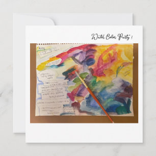 Water Color Mixing Postcard