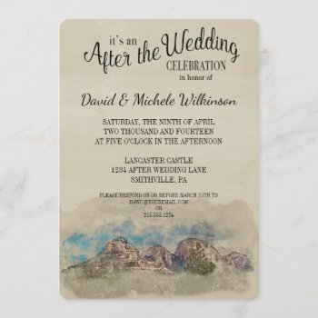 Water Color Mountains After Wedding Party Invite by PetitePaperie at Zazzle