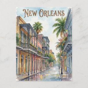water color New Orleans Louisiana Postcard