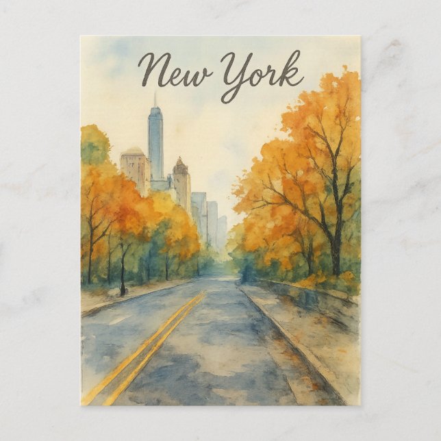 water color new york  postcard (Front)