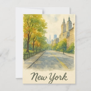 water color new york  postcard