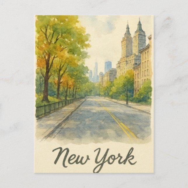water color new york  postcard (Front)