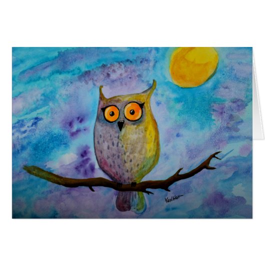 Water Color Owl Cards (Front Horizontal)