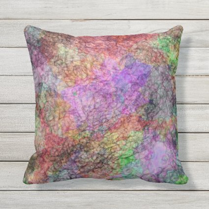Water Color Paint Look with Pretty Swirled Colors Throw Pillow