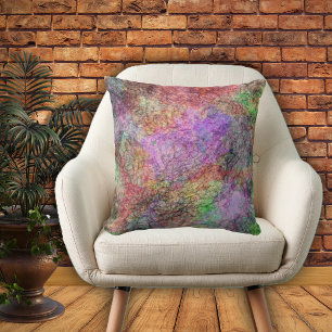 Water Color Paint Look with Pretty Swirled Colors Throw Pillow
