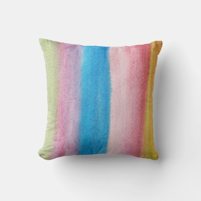 water color painted abstract throw pillow (Front)
