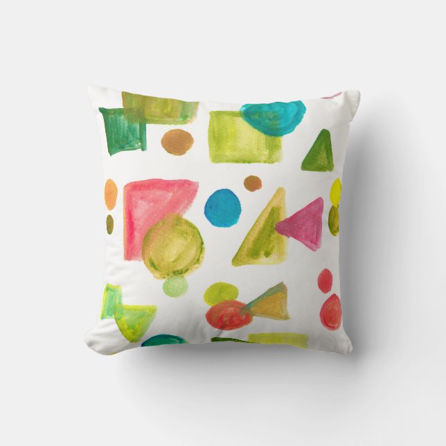 water color painted abstract throw pillow (Front)