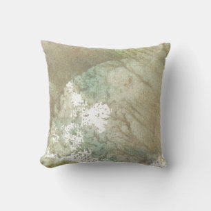 water color painted abstract throw pillow