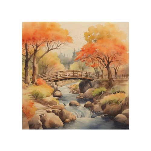 Water color painting of nature  wood wall art