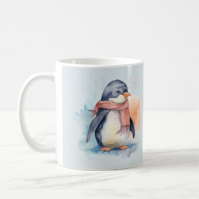 Water Color Penguin Mug Design (Left)