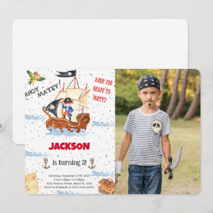 Water Color Pirate Photo Invitation