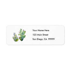 Water Color Prickly Pear Cactus Label