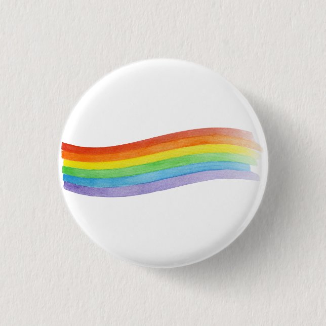 Water Color Pride Rainbow Button (Front)