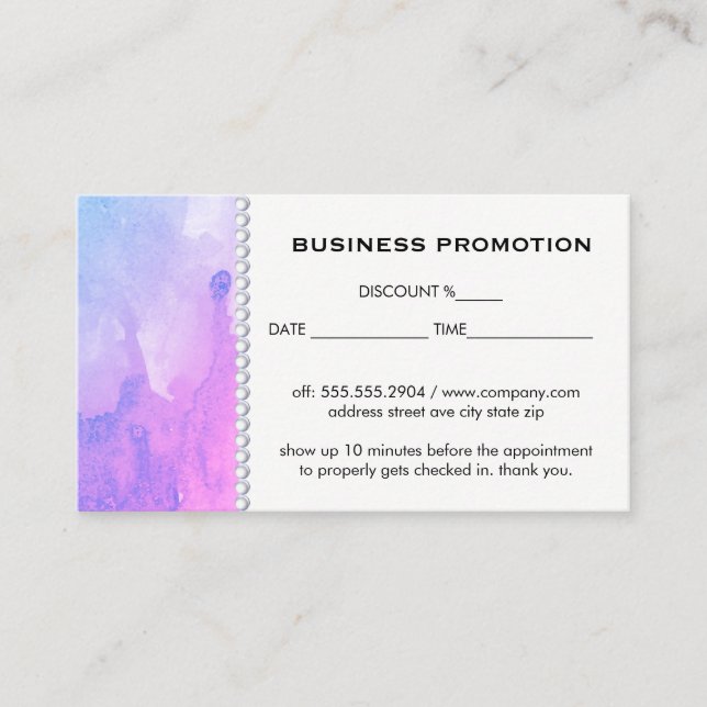 Water Color Promotional Discount Card (Front)