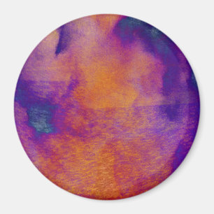Water color red yellow blue purple graphic art magnet