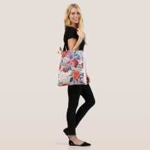 Water Color Rose Floral Tote Bag for women