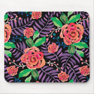 water color roses forest mouse pad