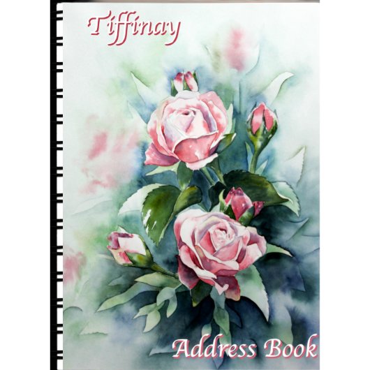 Water Color Roses Telephone Address Boo (Front)