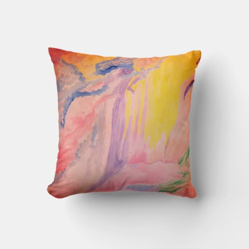 Water Color  Sangria Filter  Throw Pillow