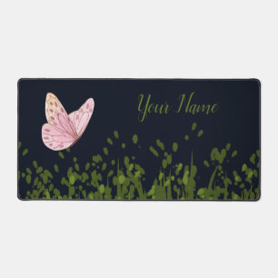 Water Color Serene Butterfly Spring Greenery Desk Mat
