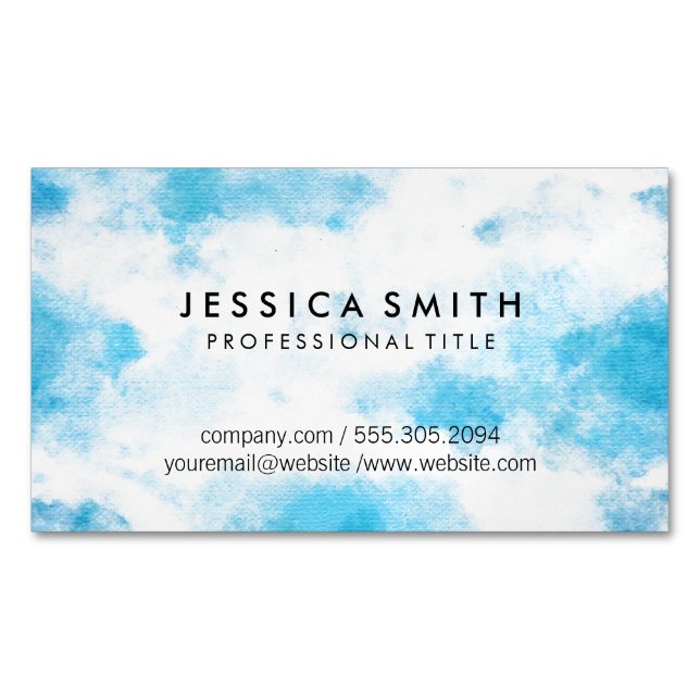 Water Color Sky Business Card Magnet (Front)