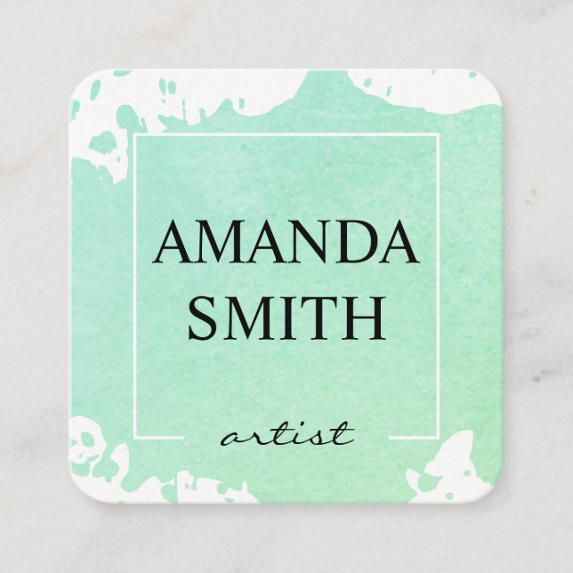 Water Color Square Business Card (Front)