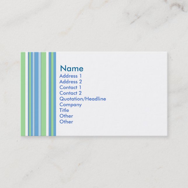 Water Color Striped Business Card (Front)