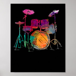 Musician Music Band Gift #16491 A1 Drum Kit Poster Art Print 60 x 90cm 180gsm 