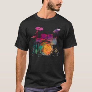 Water Color Style Drummer Drum Set  Drummer T-Shirt