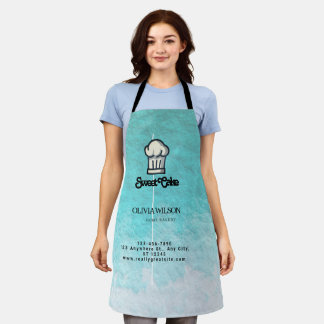  Water Color Surface Pink Single Side Logo Apron