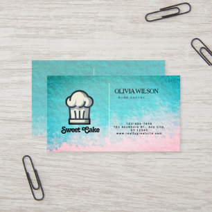  Water Color Surface Pink Single Side Logo Business Card