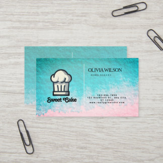  Water Color Surface Pink Single Side Logo Business Card