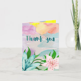 Water Color Thank You Greeting Card