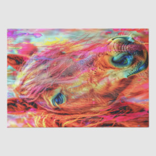 Water Color Vibrant Painted Horse Decoupage Tissue Paper